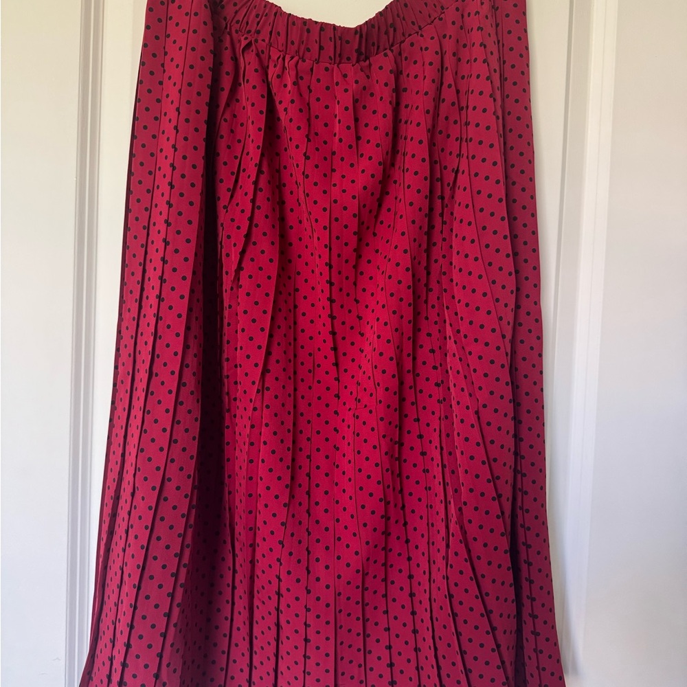 Karen Walker Red and Black Polka Dot A-Line Skirt